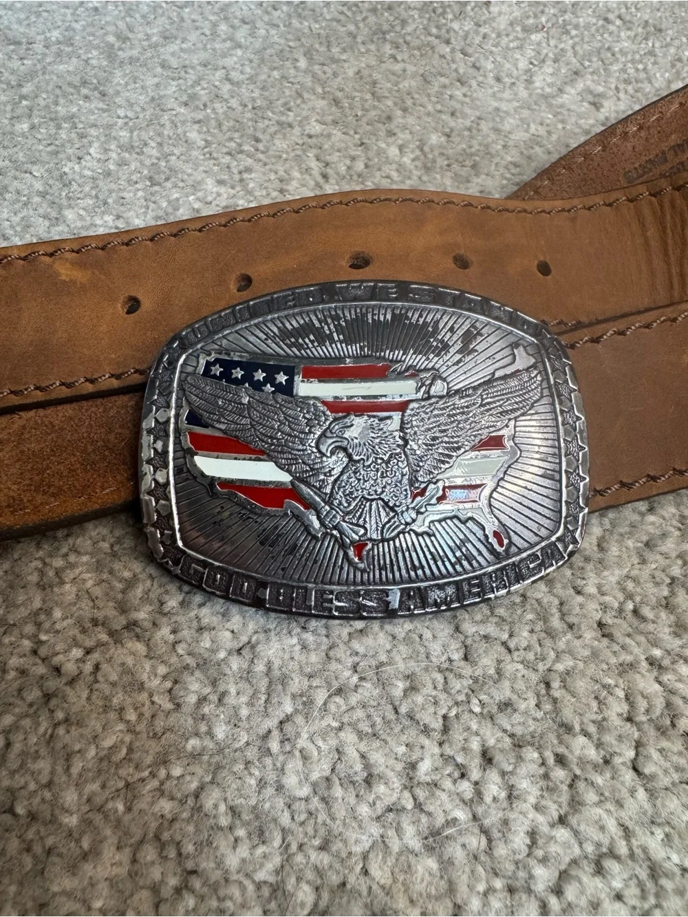 Justin Boots Brown Top Grain Leather Belt - Classic Western Style